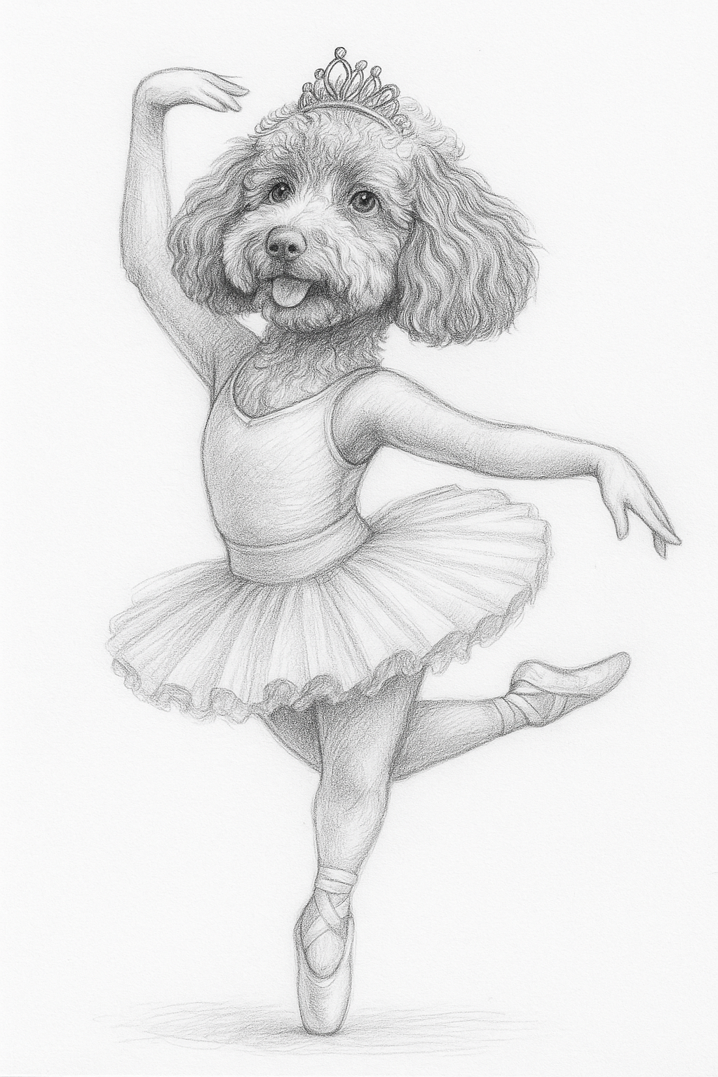 Ballerina Pet Portrait – Graceful Custom Artwork