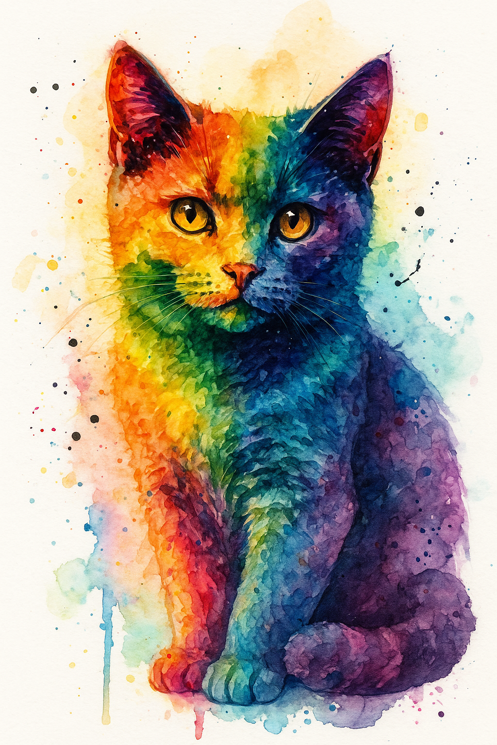 Custom Watercolour Cat Portrait