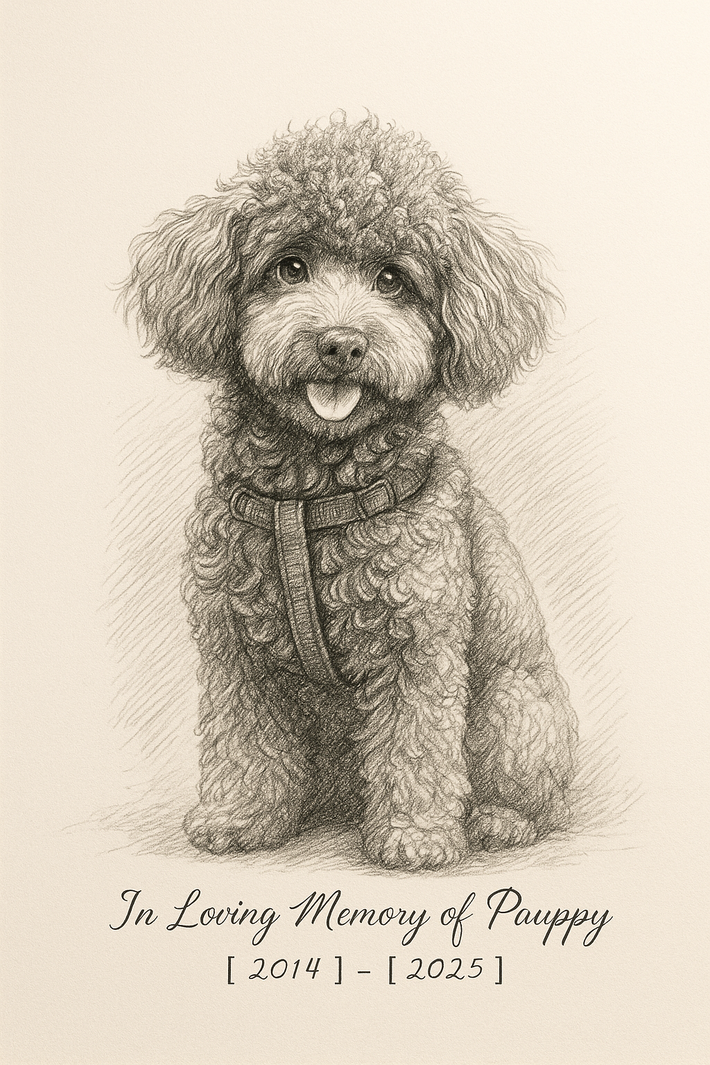 Forever in Our Hearts – Custom Memorial Pet Pencil Portrait