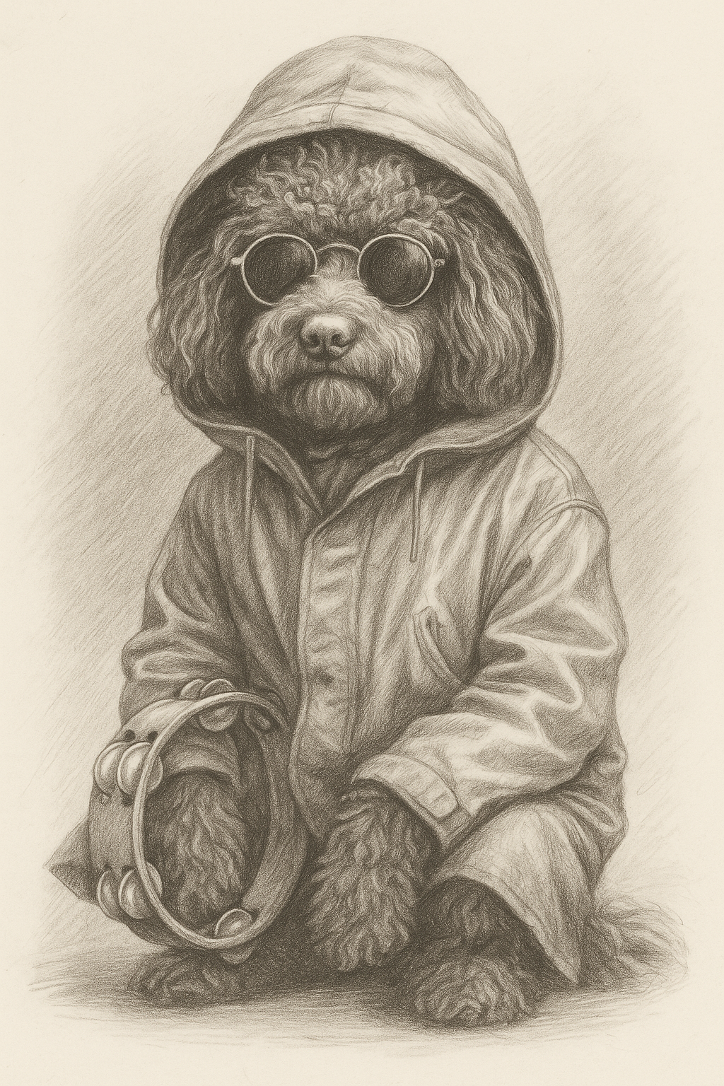 Don’t Look Bark in Anger – OASIS Pencil Pet Portrait