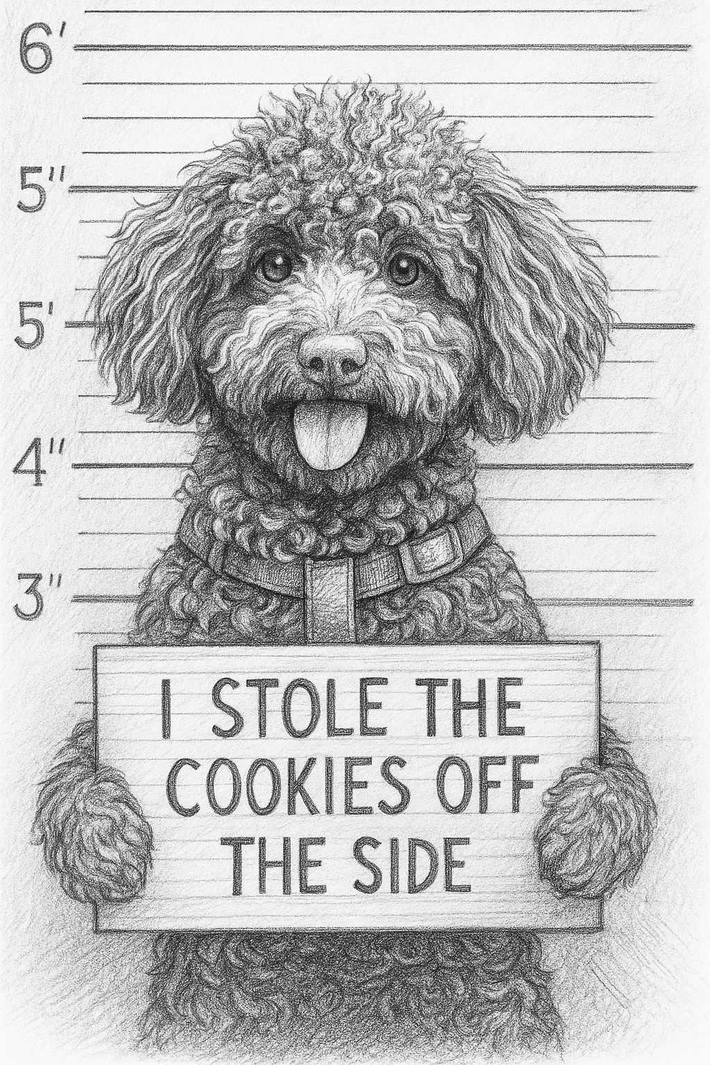 Pet Mugshot Portrait – Funny Custom Drawing