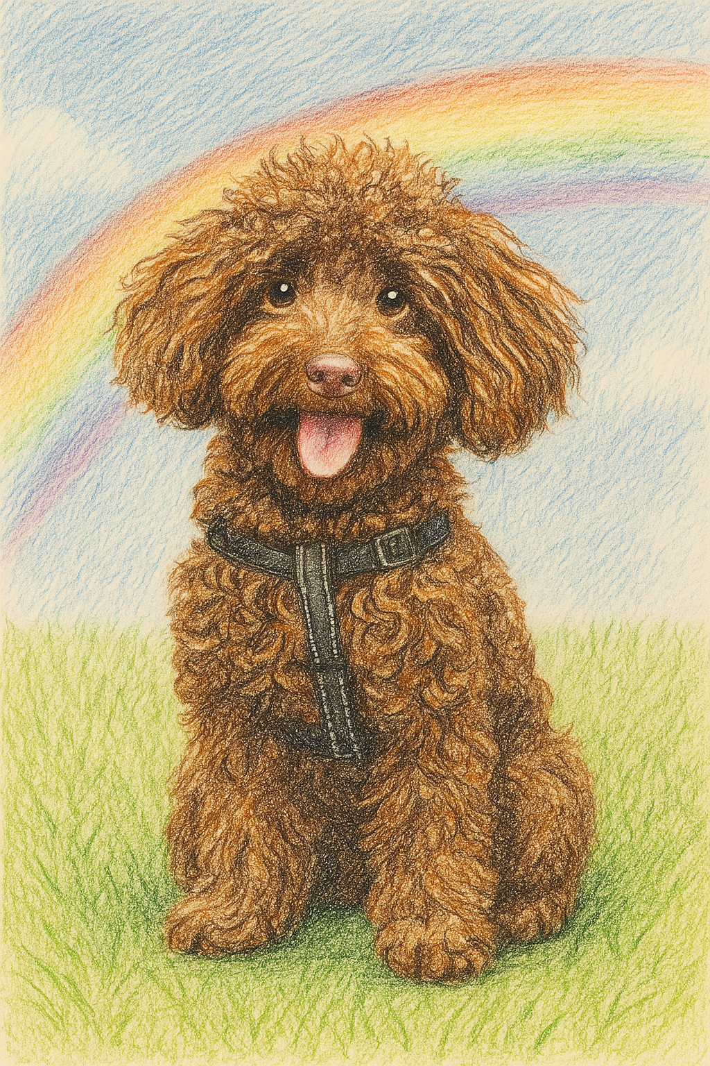 Rainbow Colour Pencil Pet Portrait