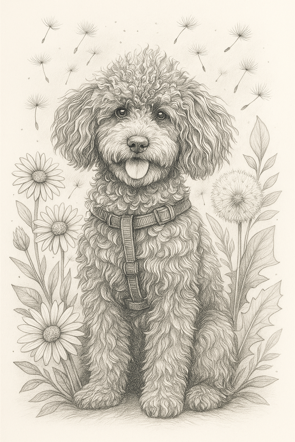 Botanical Pet Portrait – Floral Background Design